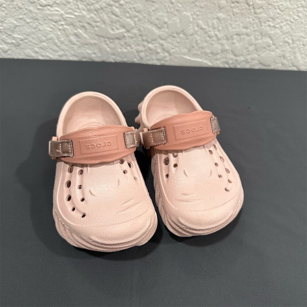 Crocs Echo Clog Girls US 8 Pink Slip-On Clogs Adjustable Heel Strap